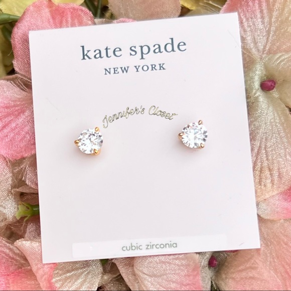 NWT ♠️ Kate Spade Mini Solitaire Stud Earrings - Picture 2 of 7